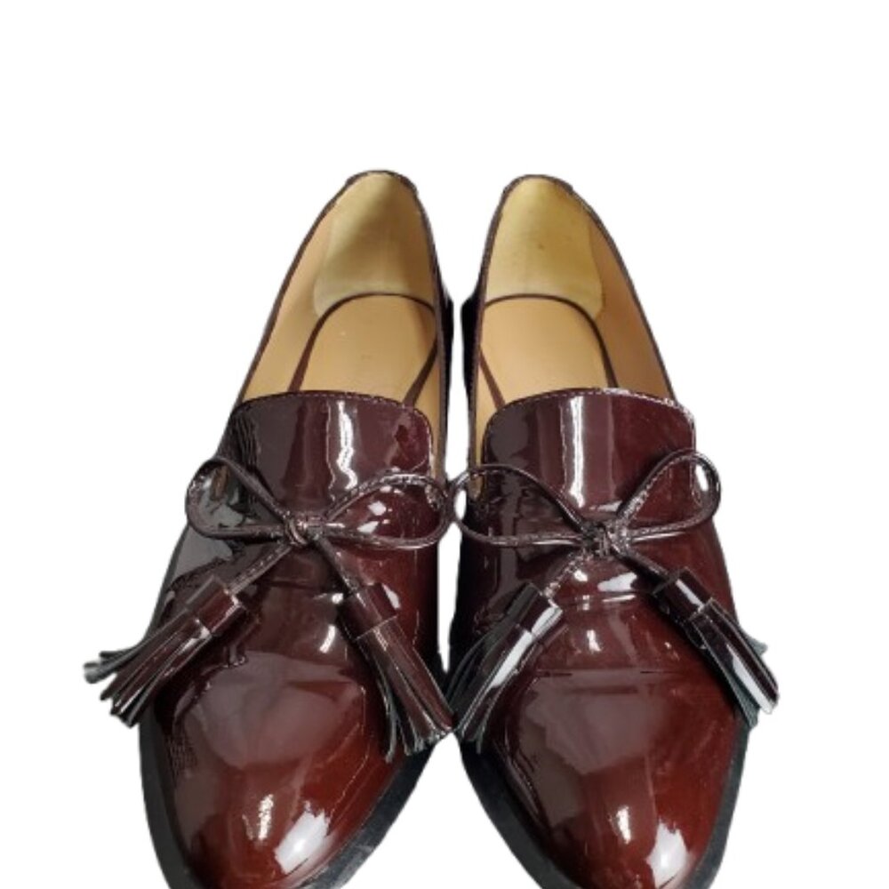 Banana Republic women's burgundy patent tassel loafers size 6.5 - Picture 5 of 6
